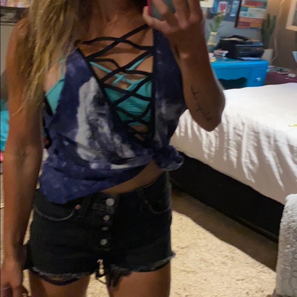 LF Furst of a Kind ladder tank distressed raw hem